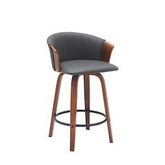 Diana Upholstered Wood Swivel Bar or Counter Stool