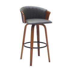 Diana Upholstered Wood Swivel Bar or Counter Stool