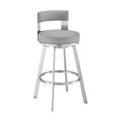 Flynn Swivel Counter or Bar Stool in Faux Leather and Metal