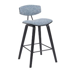 Swivel Counter Height Bar Stool with Speckled Blue Upholstered Seat
