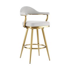 Justin 26" Swivel Counter Stool with Gold Brushed Stainless Steel