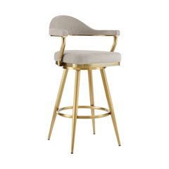 Justin 26" Swivel Counter Stool with Gold Brushed Stainless Steel