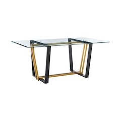 Kai 72" Rectangular Dining Table in Gold Stainless Steel