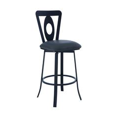 Lola Contemporary 30" Bar Height Barstool in Matte Black Finish