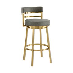 Madrid 30" Swivel Counter Stool with Gold Brushed Stainless Steel