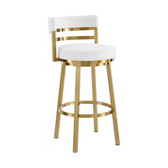 Madrid 26" Swivel Counter Stool in Gold Brushed Stainless Steel