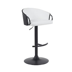Adjustable Swivel Barstool in Black Powder Coated Finish