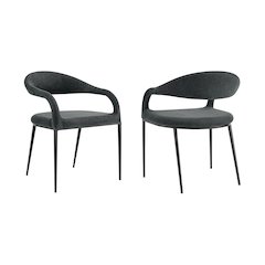Morgan Upholstered Dining Chair with Matte Black Iron