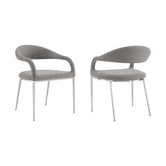 Morgan Upholstered Dining Chair with Brushed Stainless Steel