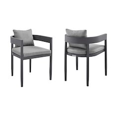 Patio Chair Set – Outdoor Dining Chairs and Porch Chairs in Gray Finish