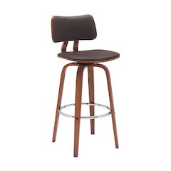 Pico Upholstered Wood Swivel Bar or Counter Stool