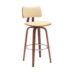 Pico Upholstered Wood Swivel Bar or Counter Stool