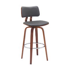 Pico Upholstered Wood Swivel Bar or Counter Stool