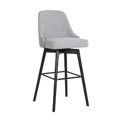Sicily Upholstered Wood Swivel Bar or Counter Stool