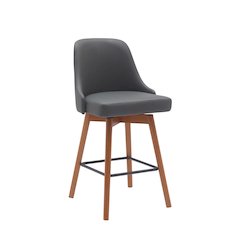 Sicily Upholstered Wood Swivel Bar or Counter Stool