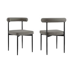 Shannon Dining Chair with Matte Black Iron
