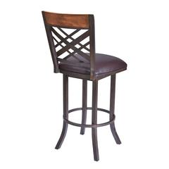 Tahiti  30" Barstool in Auburn Bay finish with Brown Pu upholstery