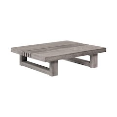 Vivid Outdoor Patio Coffee Table in Gray Eucalyptus Wood