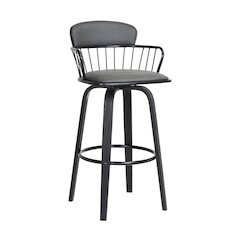 Willow Upholstered Wood Swivel Bar or Counter Stool