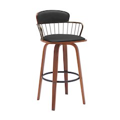 Willow Upholstered Wood Swivel Bar or Counter Stool