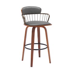 Willow Upholstered Wood Swivel Bar or Counter Stool