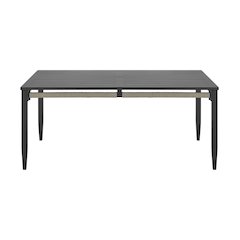 Zella Rectangular Dining Table in Aluminum with Charcoal Finish