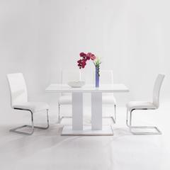 Amanda 5 Piece White Rectangular Dining Set
