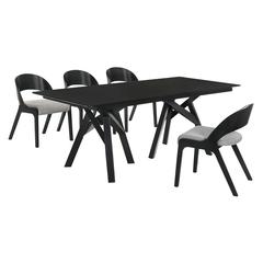 Cortina Polly 5 Piece Black Dining Set