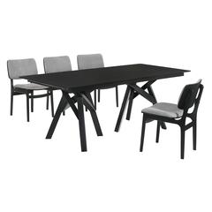 Cortina Lima 5 Piece Black Dining Set