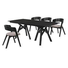 Cortina Jackie 5 Piece Black Dining Set