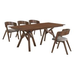 Cortina Jackie 5 Piece Walnut Dining Set