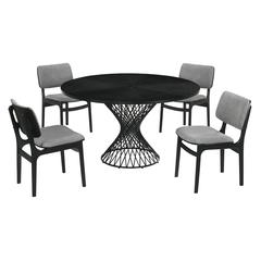 Cirque Lima 5 Piece Black Dining Set