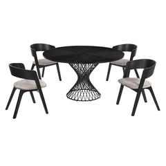 Cirque Jackie 5 Piece Black Dining Set