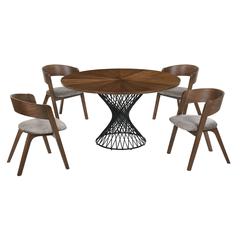 Cirque Jackie 5 Piece Walnut Dining Set