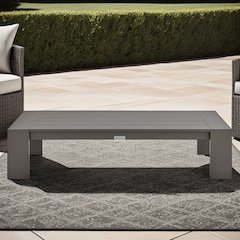 Koda Aluminum Outdoor Coffee Table in Brown