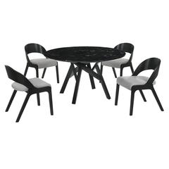 Venus Polly 5 Piece Black Dining Set
