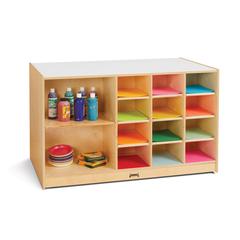 Mobile Storage Island, Clear Trays, 48w x 29d x 29-1/2h, Birch