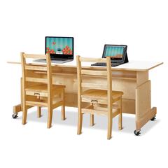 Apollo Double Computer Desk - White Top