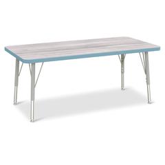 Berries® Rectangle Activity Table - 24" X 48", E-height - Driftwood Gray/Coastal Blue/Gray