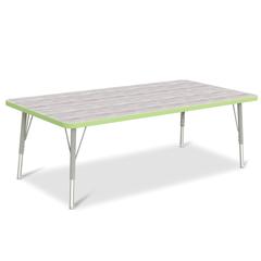 Berries® Rectangle Activity Table - 30" X 60", E-height - Driftwood Gray/Key Lime/Gray