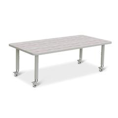 Berries® Rectangle Activity Table - 30" X 60", Mobile - Driftwood Gray/Gray/Gray
