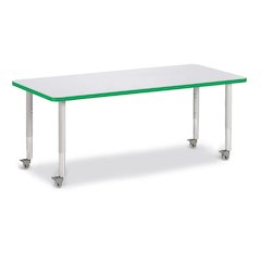 Berries Rectangle Activity Table - 30" X 72", Mobile - Freckled Gray/Green/Gray