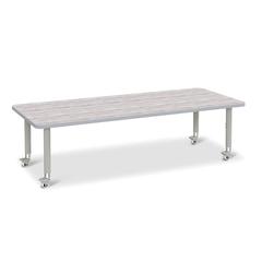 Berries® Rectangle Activity Table - 30" X 72", Mobile - Driftwood Gray/Gray/Gray