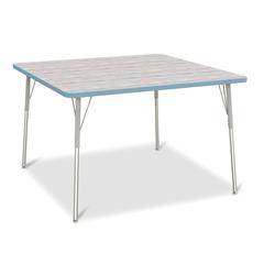 Berries® Square Activity Table - 48" X 48", A-height - Driftwood Gray/Coastal Blue/Gray