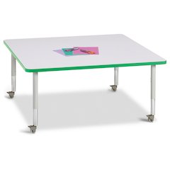 Berries Square Activity Table - 48" X 48", Mobile - Freckled Gray/Green/Gray