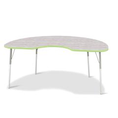 Berries® Kidney Activity Table - 48" X 72", A-height - Driftwood Gray/Key Lime/Gray