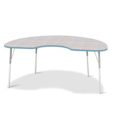 Berries® Kidney Activity Table - 48" X 72", A-height - Driftwood Gray/Coastal Blue/Gray