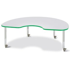 Berries Kidney Activity Table - 48" X 72", Mobile - Freckled Gray/Green/Gray