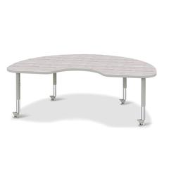 Berries® Kidney Activity Table - 48" X 72", Mobile - Driftwood Gray/Gray/Gray