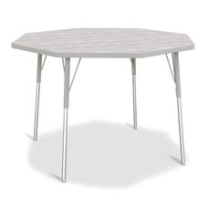 Berries® Octagon Activity Table - 48" X 48", A-height - Driftwood Gray/Gray/Gray